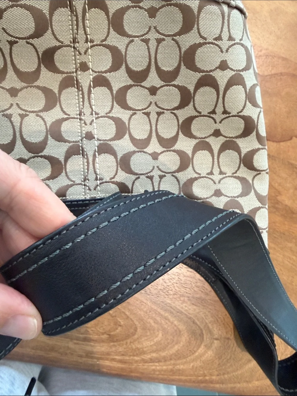 Coach Tan and Dark Brown Signature Canvas Hobo Bag *NWT*